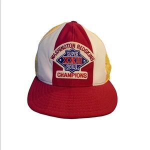 Vintage Washington Redskins Super Bowl XXII Champions SnapBack Trucker H…
